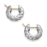 David Yurman Sculpted Cable Hoop Earrings in Sterling Silver, 14.4mm