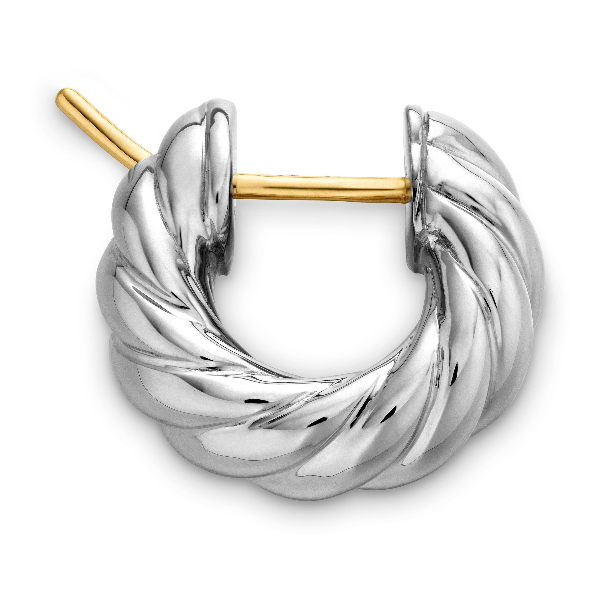 David Yurman Sculpted Cable Hoop Earrings in Sterling Silver, 14.4mm David Yurman Sculpted Cable Hoop Earrings in Sterling Silver, 14.4mm