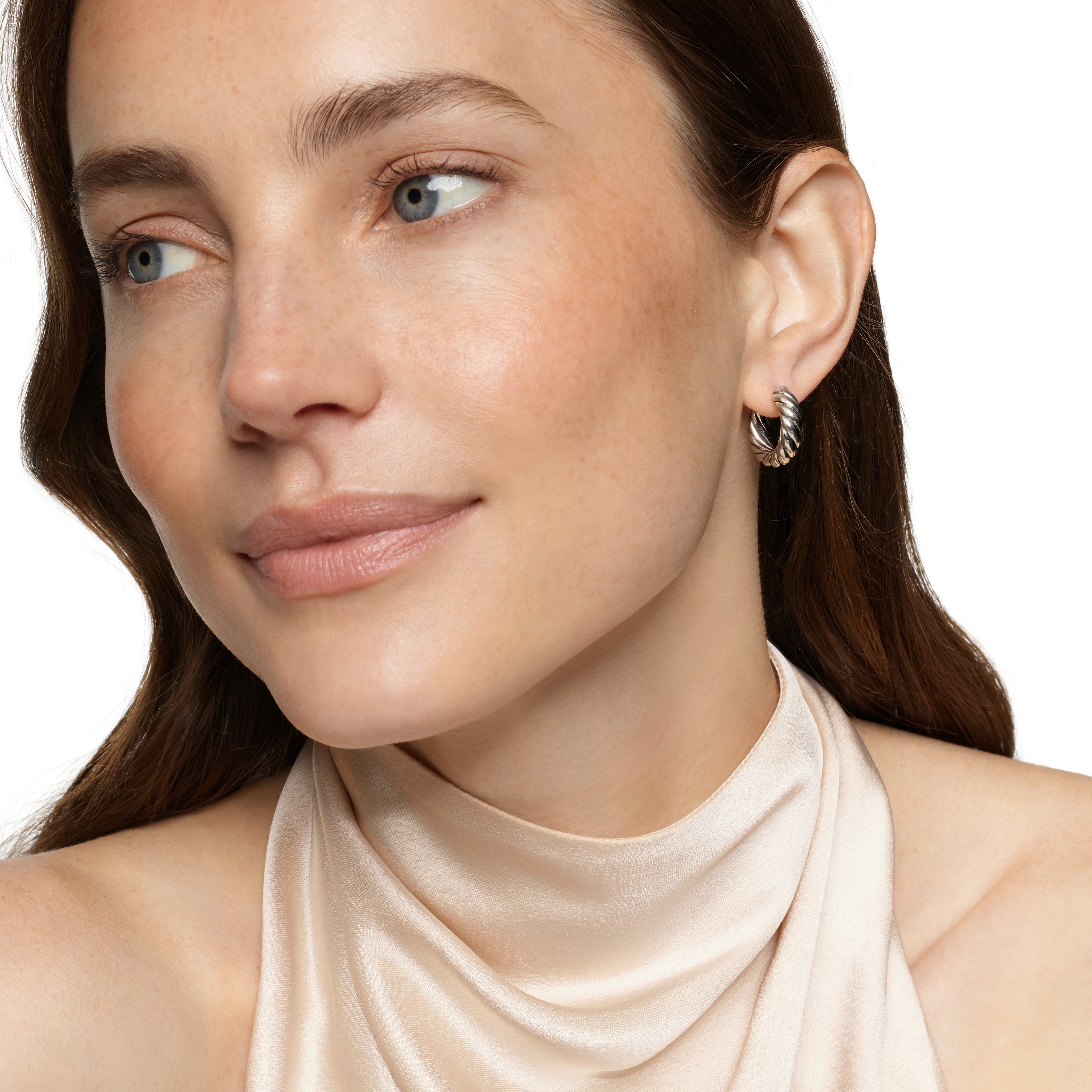 David Yurman Sculpted Cable Hoop Earrings in Sterling Silver, 18.6mm
