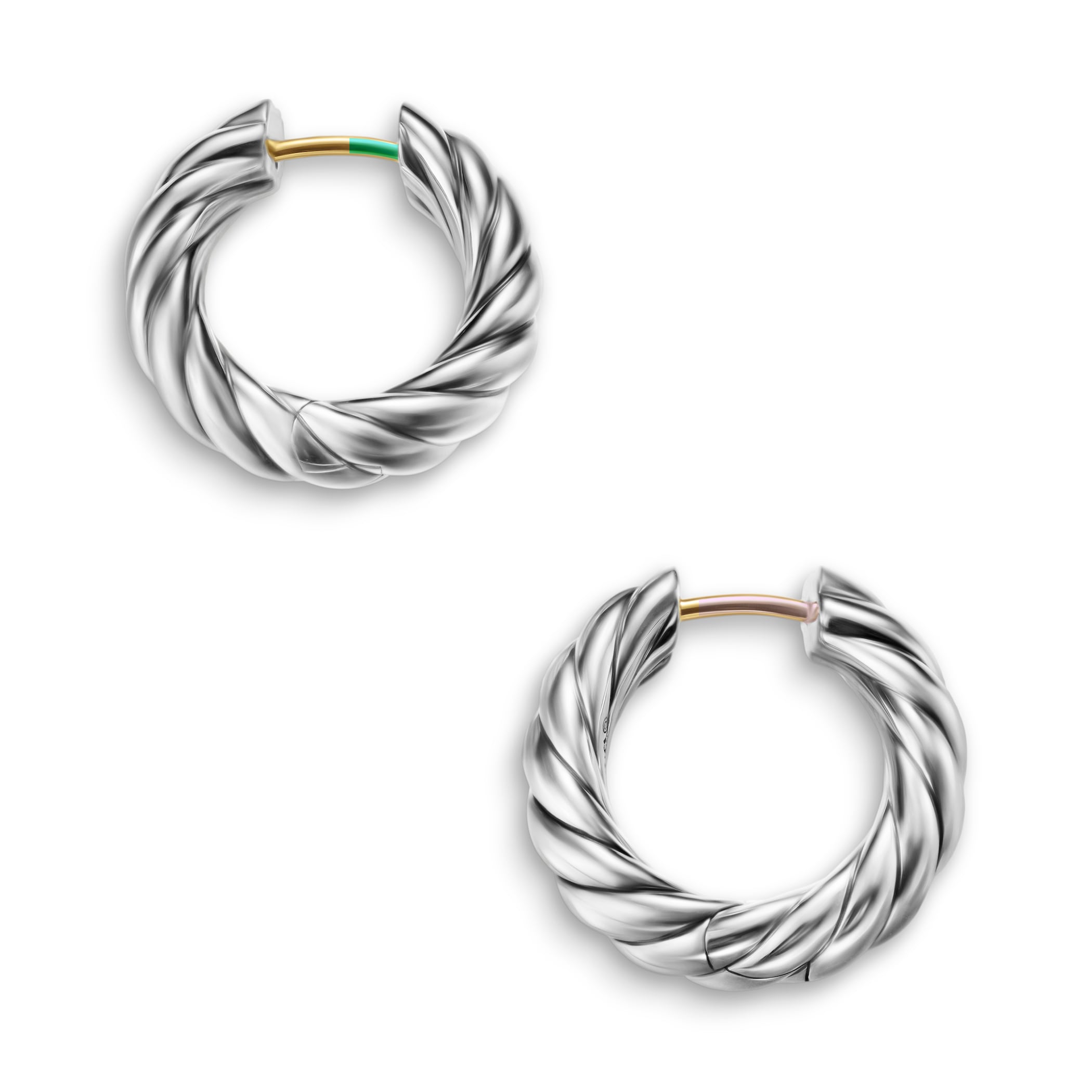 David Yurman Sculpted Cable Hoop Earrings in Sterling Silver, 18.6mm