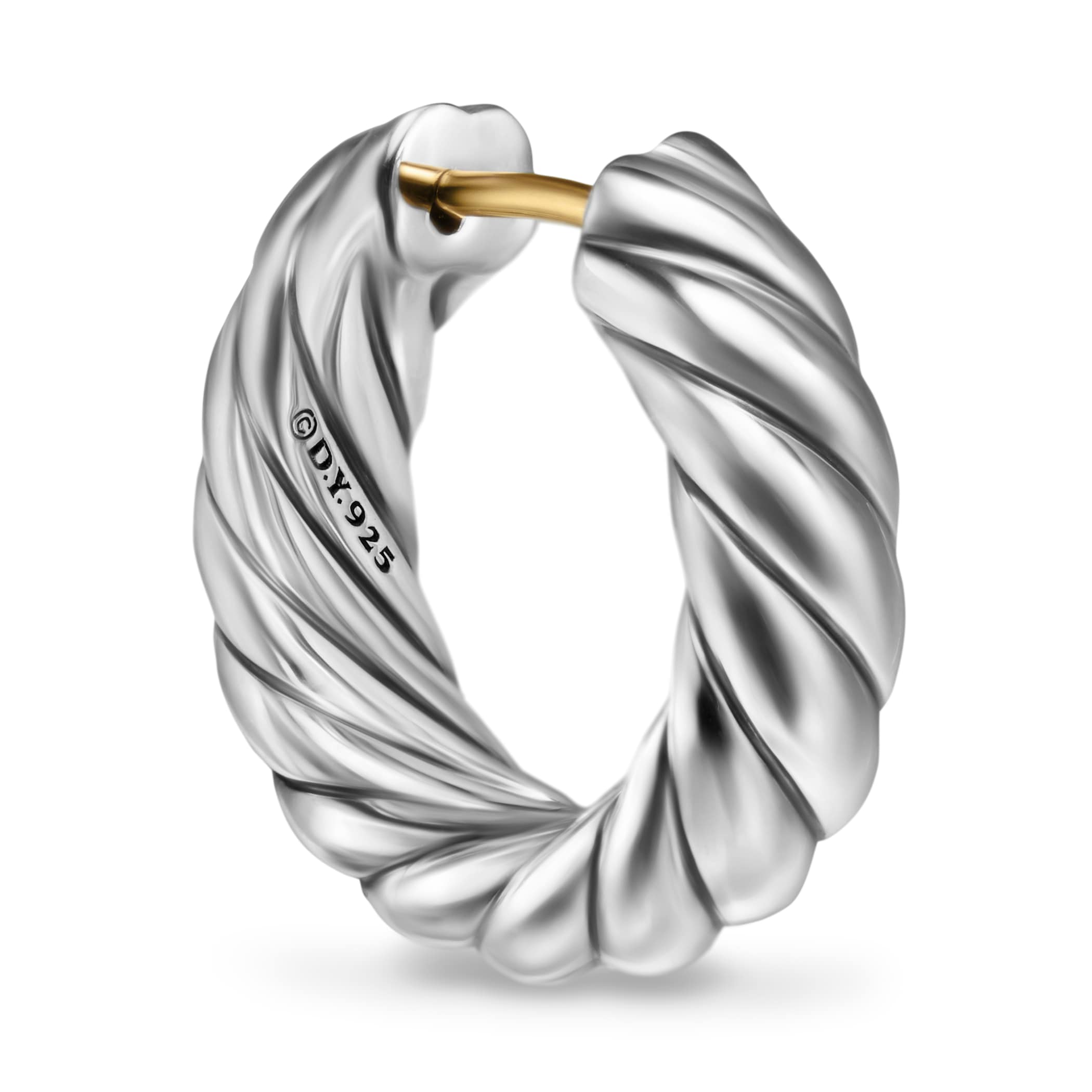 David Yurman Sculpted Cable Hoop Earrings in Sterling Silver, 18.6mm
