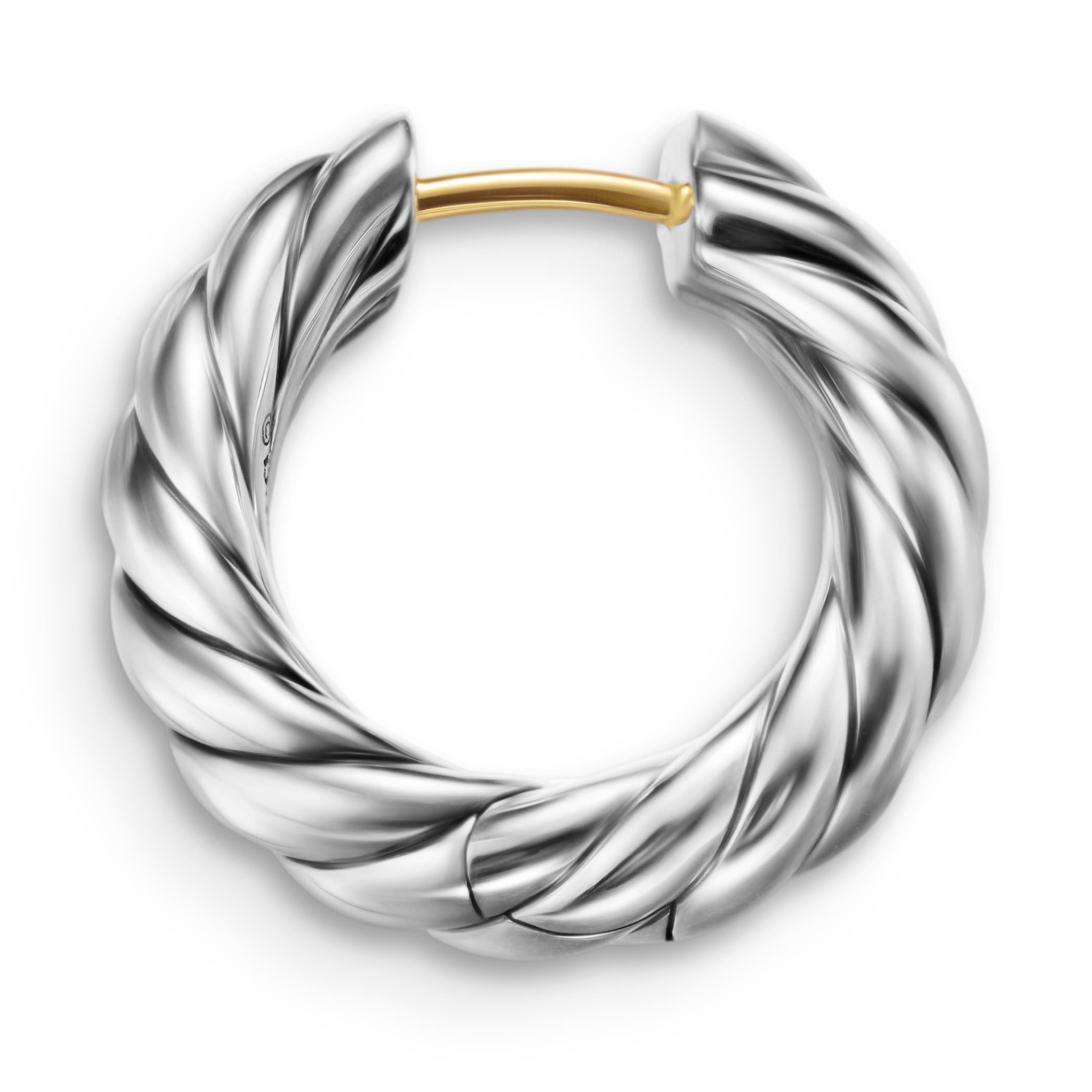 David Yurman Sculpted Cable Hoop Earrings in Sterling Silver, 18.6mm