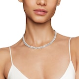 David Yurman Curb Chain Necklace in Sterling Silver with Diamonds, 7mm