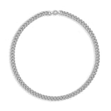 David Yurman Curb Chain Necklace in Sterling Silver with Diamonds, 7mm