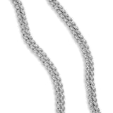 David Yurman Curb Chain Necklace in Sterling Silver with Diamonds, 7mm