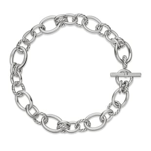 David Yurman DY Mercer™ Chain Necklace in Sterling Silver with Diamonds, 25mm