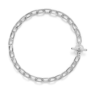 David Yurman DY Madison® Toggle Chain Necklace in Sterling Silver with Diamonds 11mm