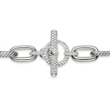 David Yurman DY Madison® Toggle Chain Necklace in Sterling Silver with Diamonds 11mm
