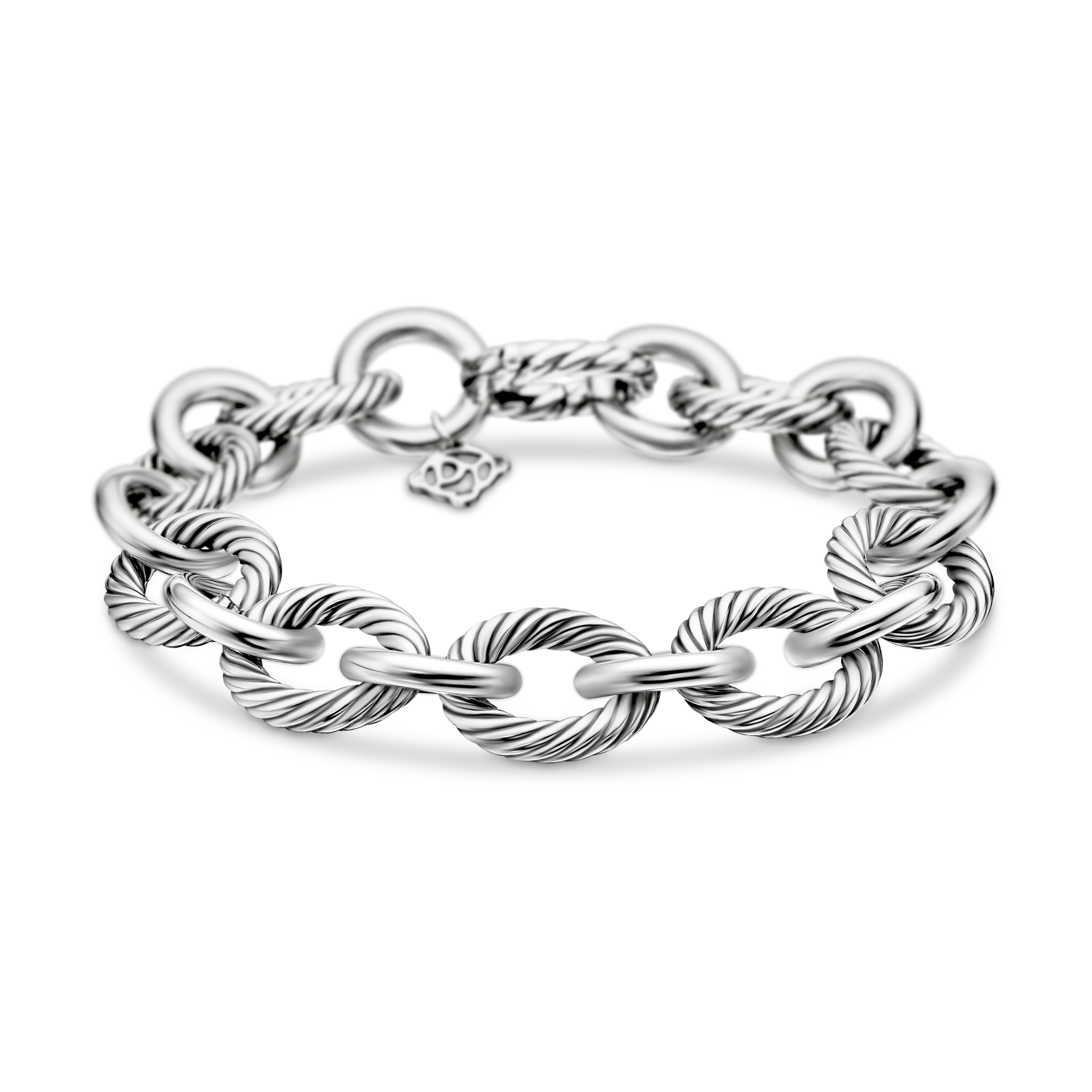 Oval Link Chain Bracelet in Sterling Silver, 12mm