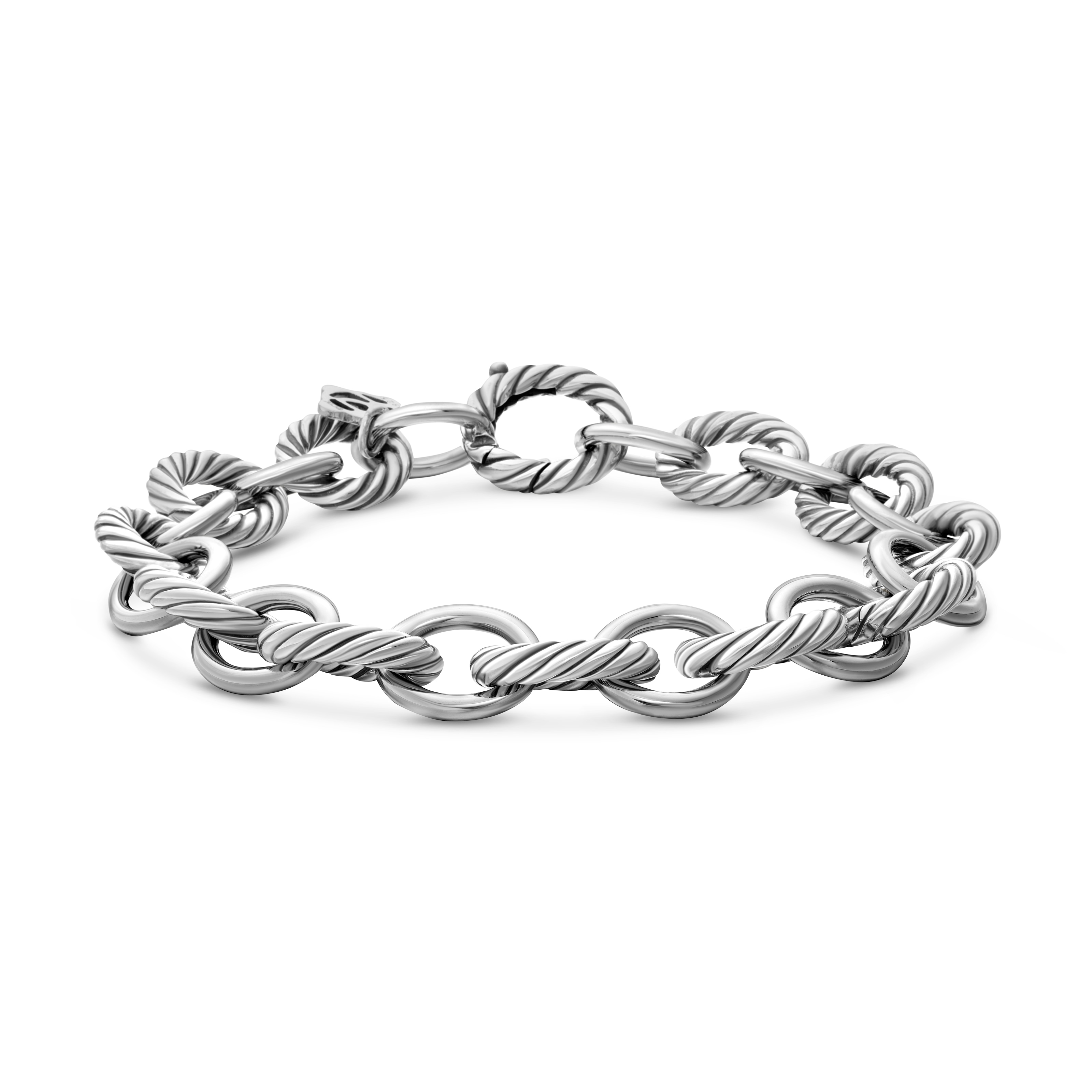 Oval Link Chain Bracelet in Sterling Silver, 10mm