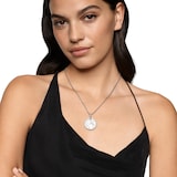 David Yurman DY Elements® Disc Pendant In Sterling Silver With Mother Of Pearl and Diamond Rim, 24mm