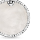 David Yurman DY Elements® Disc Pendant In Sterling Silver With Mother Of Pearl and Diamond Rim, 24mm