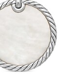 David Yurman DY Elements® Disc Pendant In Sterling Silver With Mother Of Pearl and Diamond Rim, 24mm