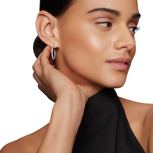 David Yurman Pavé Hoop Earrings In Sterling Silver With Diamonds, 25.4mm