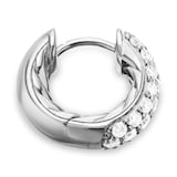 David Yurman DY Mercer™ Micro Hoop Earrings In Sterling Silver With Diamonds, 13.5mm