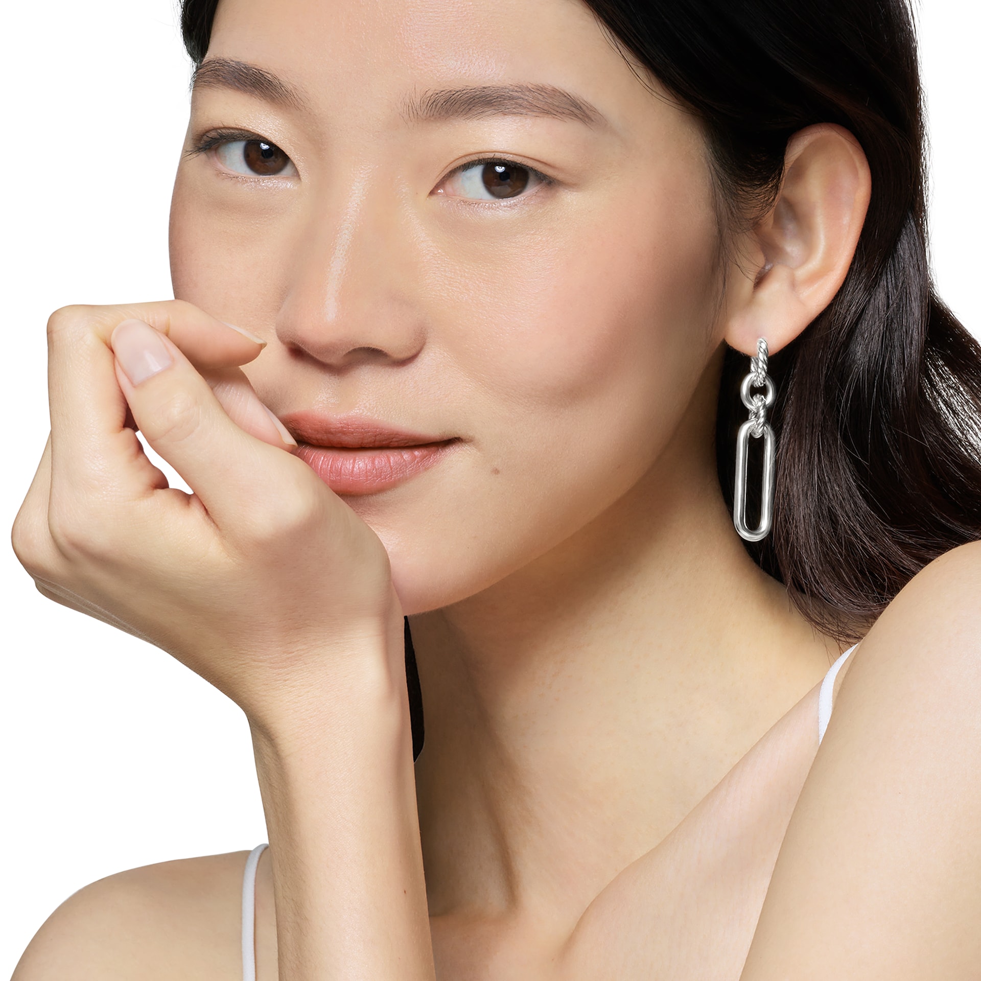 David Yurman Lexington Double Link Drop Earrings In Sterling Silver, 53.5mm David Yurman Lexington Double Link Drop Earrings In Sterling Silver, 53.5mm