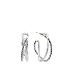 37360197 - Crossover Hoop Earrings In Sterling Silver, 33.7mm
