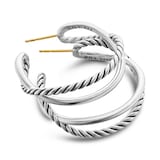 David Yurman Crossover Hoop Earrings In Sterling Silver, 33.7mm