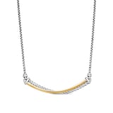 David Yurman Crossover Bar Necklace In Sterling Silver With 18ct Yellow Gold