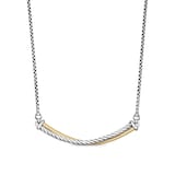 David Yurman Crossover Bar Necklace In Sterling Silver With 18ct Yellow Gold