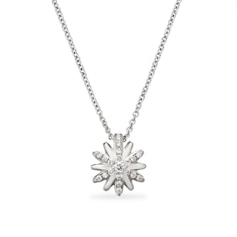David Yurman Petite Starburst Pendant Necklace In Sterling Silver With Diamonds, 10.5mm David Yurman Petite Starburst Pendant Necklace In Sterling Silver With Diamonds, 10.5mm