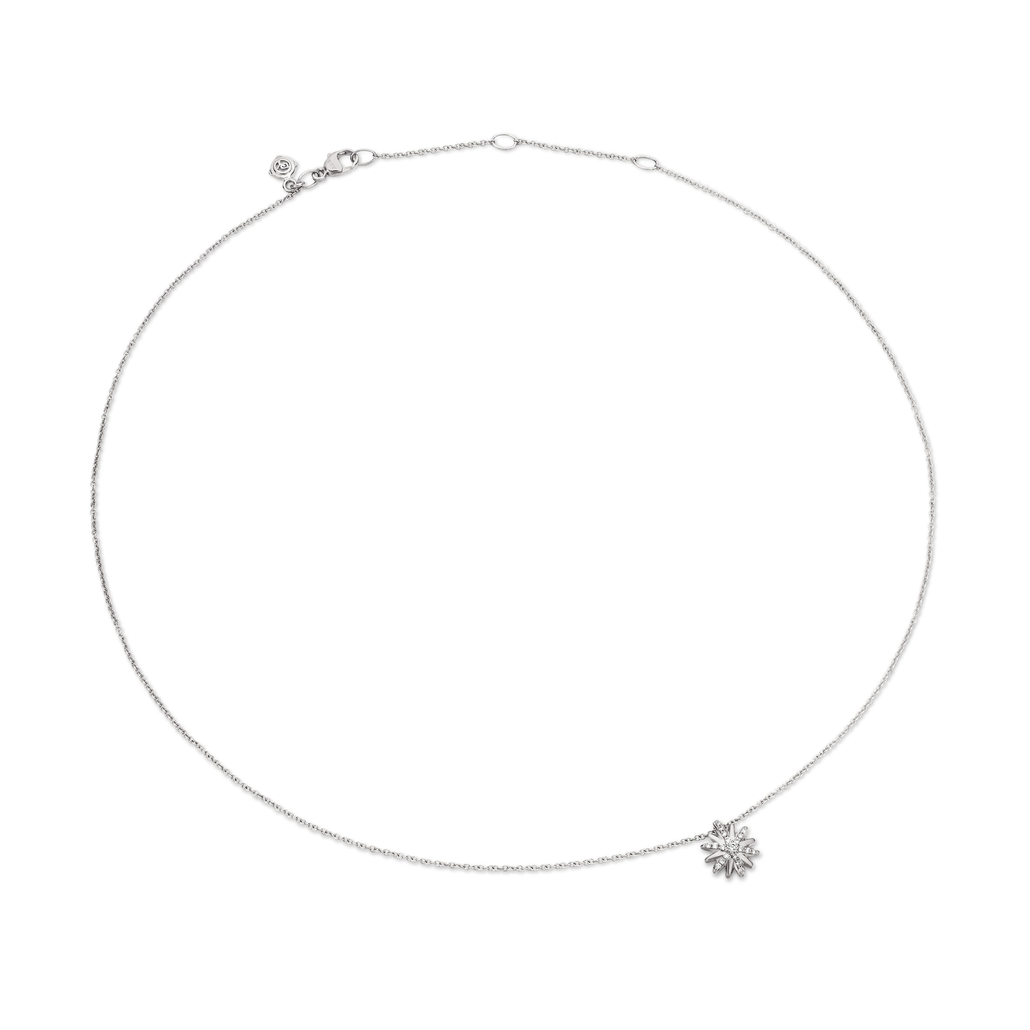 David Yurman Petite Starburst Pendant Necklace In Sterling Silver With Diamonds, 10.5mm David Yurman Petite Starburst Pendant Necklace In Sterling Silver With Diamonds, 10.5mm