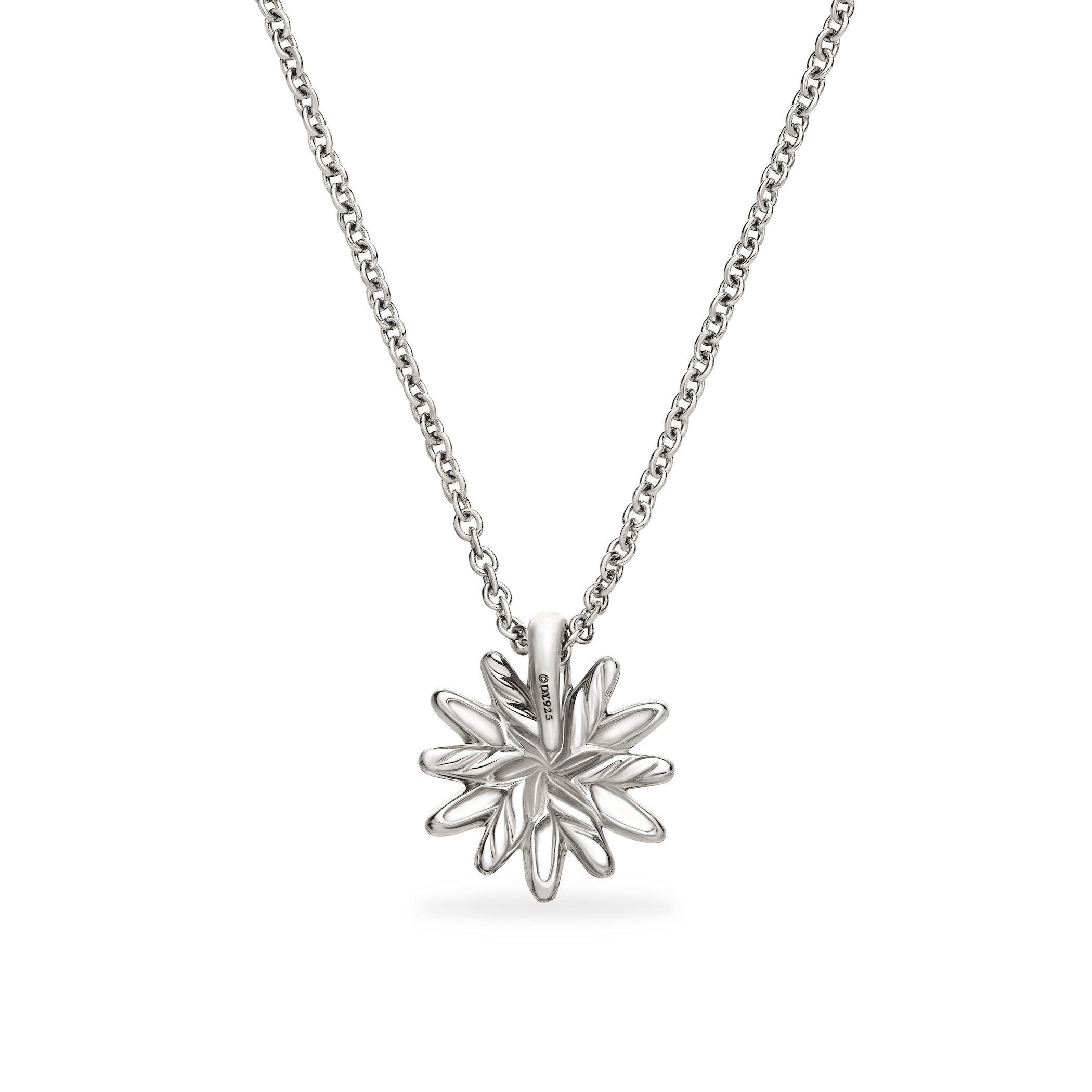 David Yurman Petite Starburst Pendant Necklace In Sterling Silver With Diamonds, 10.5mm David Yurman Petite Starburst Pendant Necklace In Sterling Silver With Diamonds, 10.5mm