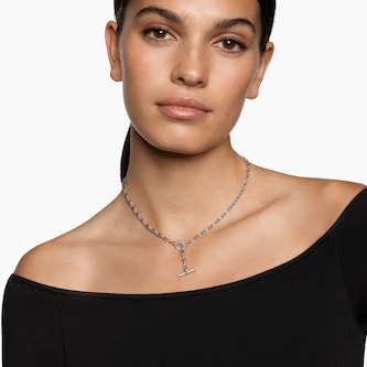 David Yurman DY Madison® Toggle Chain Necklace In Sterling Silver With Diamonds, 3mm David Yurman DY Madison® Toggle Chain Necklace In Sterling Silver With Diamonds, 3mm