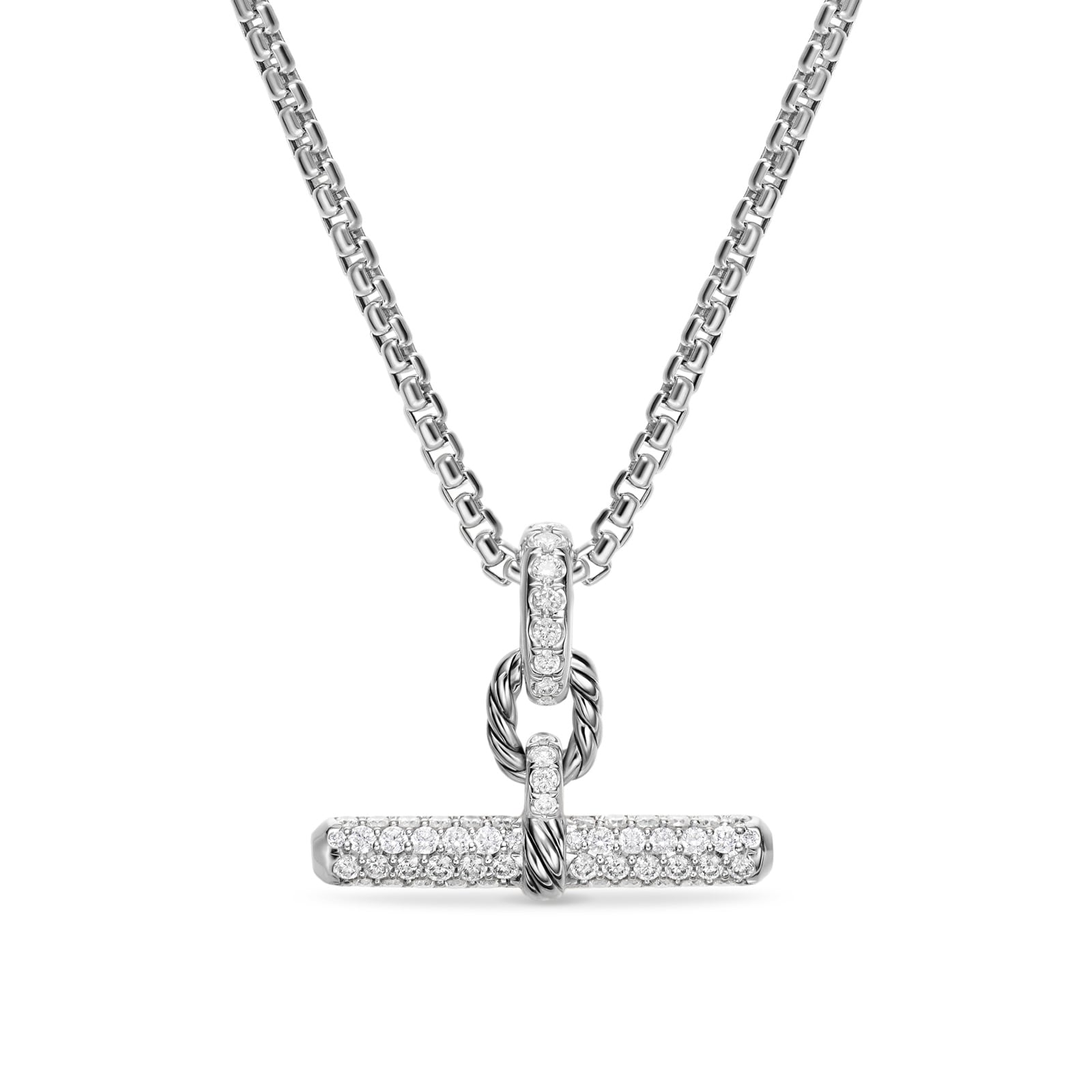 David Yurman DY Madison® Toggle Enhancer In Sterling Silver With Diamonds, 20mm