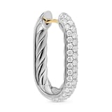 David Yurman DY Madison® Smooth Hoop Earrings In Sterling Silver With Diamonds, 24.3mm