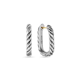 37360214 - DY Madison® Cable Hoop Earrings In Sterling Silver, 24.3mm
