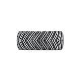 David Yurman Chevron Band Ring In Sterling Silver With Black Diamonds, 10mm - Size 9