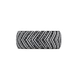 David Yurman Chevron Band Ring In Sterling Silver With Black Diamonds, 10mm - Size 10