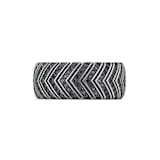 David Yurman Chevron Band Ring In Sterling Silver With Black Diamonds, 10mm - Size 11