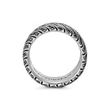 David Yurman Chevron Band Ring In Sterling Silver With Black Diamonds, 10mm - Size 11