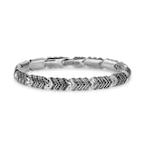 David Yurman Chevron Link Bracelet In Sterling Silver With Black Diamonds, 7.6mm