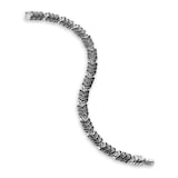 David Yurman Chevron Link Bracelet In Sterling Silver With Black Diamonds, 7.6mm