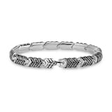 David Yurman Chevron Link Bracelet In Sterling Silver With Black Diamonds, 7.6mm