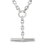 David Yurman DY Mercer™ Petite Toggle Necklace In Sterling Silver With Diamonds, 4.5mm