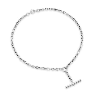David Yurman DY Mercer™ Petite Toggle Necklace In Sterling Silver With Diamonds, 4.5mm