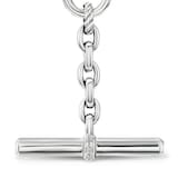 David Yurman DY Mercer™ Petite Toggle Necklace In Sterling Silver With Diamonds, 4.5mm