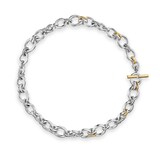David Yurman DY Mercer™ Chain Necklace in Sterling Silver with 18ct Yellow Gold and Diamonds, 8mm