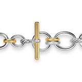 David Yurman DY Mercer™ Chain Necklace in Sterling Silver with 18ct Yellow Gold and Diamonds, 8mm