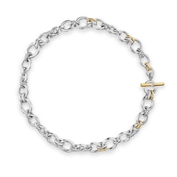 37360223 - DY Mercer™ Chain Necklace In Sterling Silver With Diamonds, 8mm