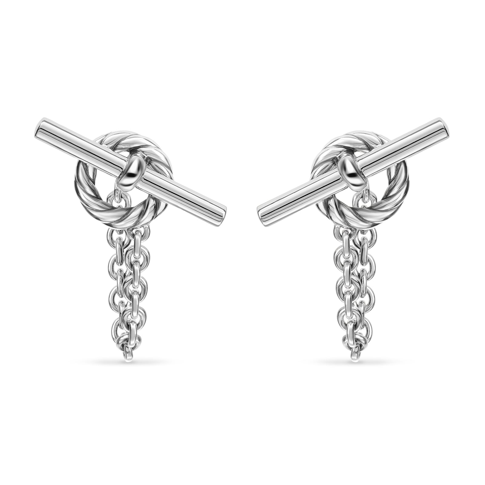 DY Mercer™ Bold Toggle Chain Stud Earrings In Sterling Silver, 50.4mm