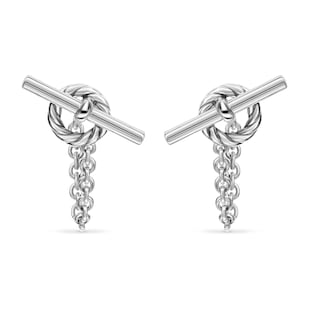 David Yurman DY Mercer™ Bold Toggle Chain Stud Earrings In Sterling Silver, 50.4mm
