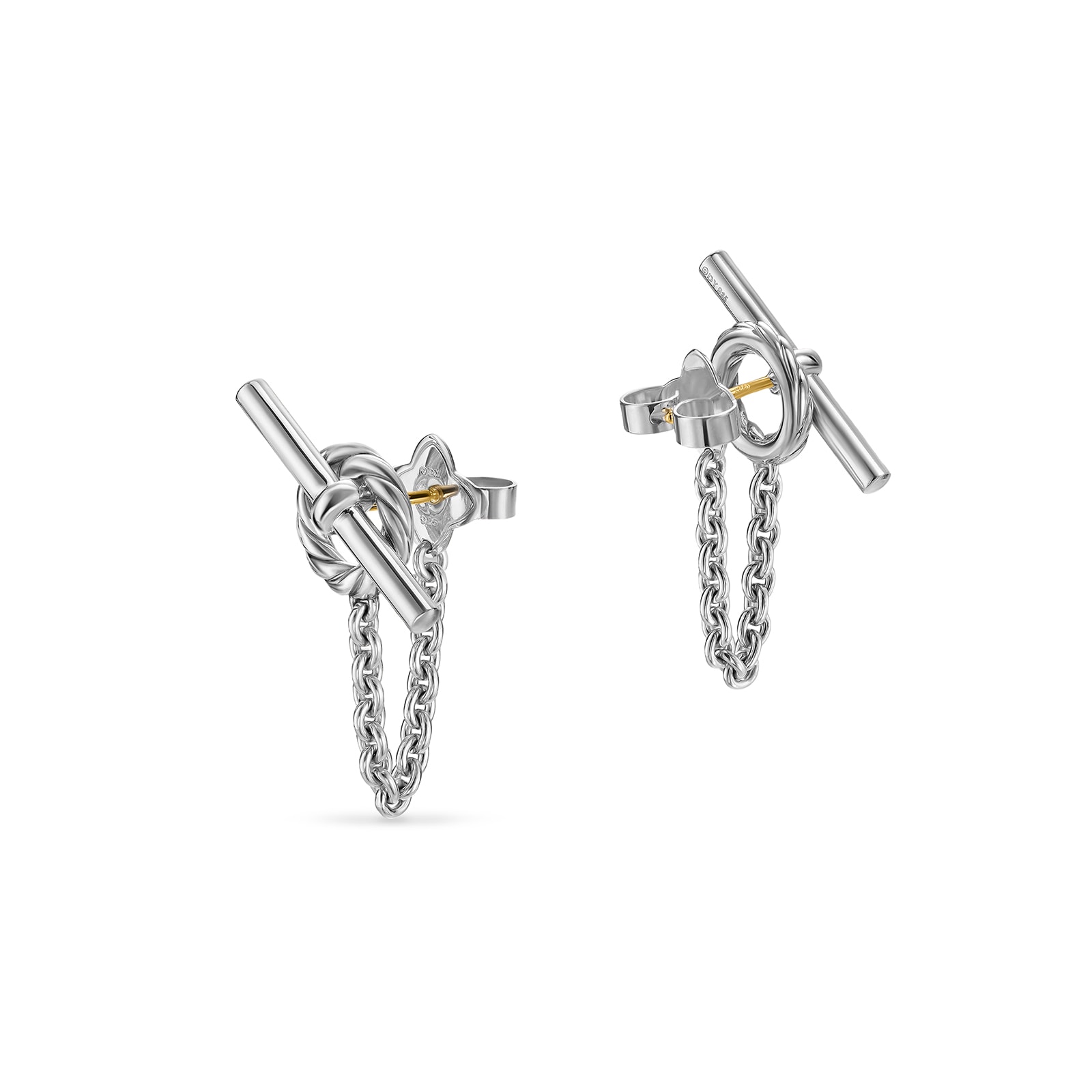 David Yurman DY Mercer™ Bold Toggle Chain Stud Earrings In Sterling Silver, 50.4mm