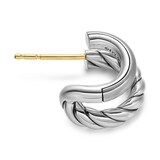 David Yurman DY Mercer® Double Hoop Huggie Earrings In Sterling Silver, 13.5mm