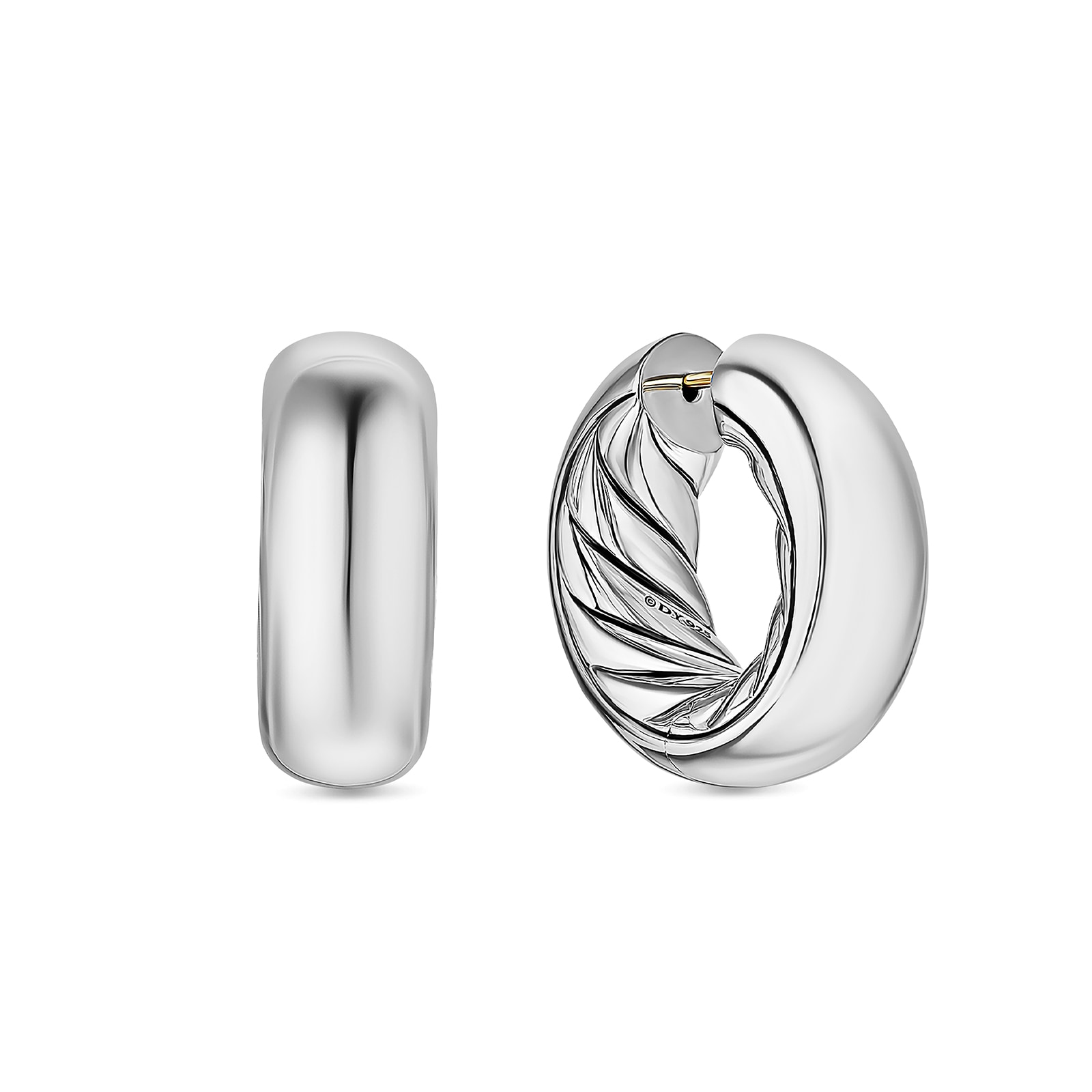 David Yurman DY Mercer™ Hoop Earrings In Sterling Silver, 24.7mm