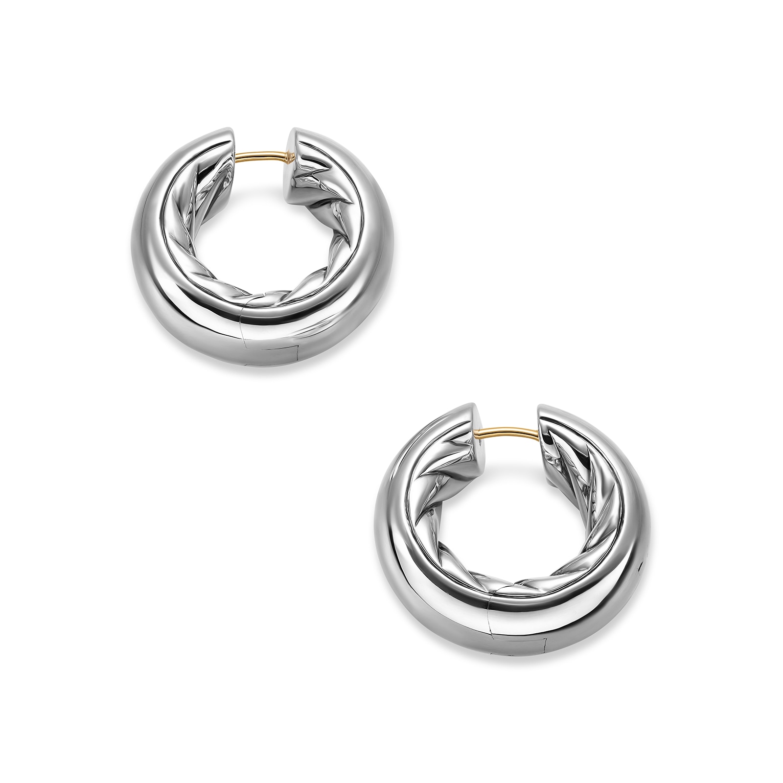 David Yurman DY Mercer™ Hoop Earrings In Sterling Silver, 24.7mm